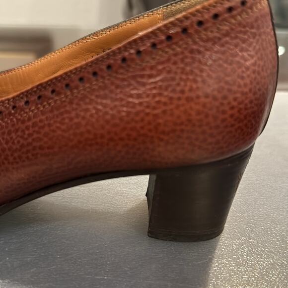 Elegance Leather Shoes Made in Italy, Size 35½,‎ 2-Inch Heel Brown Classic Style - Picture 6 of 9